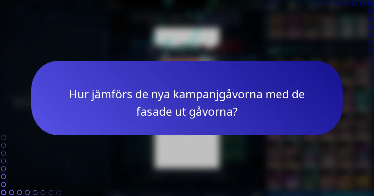 Hur jämförs de nya kampanjgåvorna med de fasade ut gåvorna?