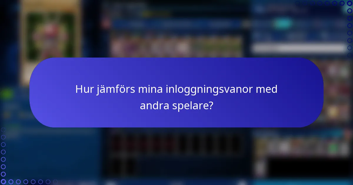 Hur jämförs mina inloggningsvanor med andra spelare?