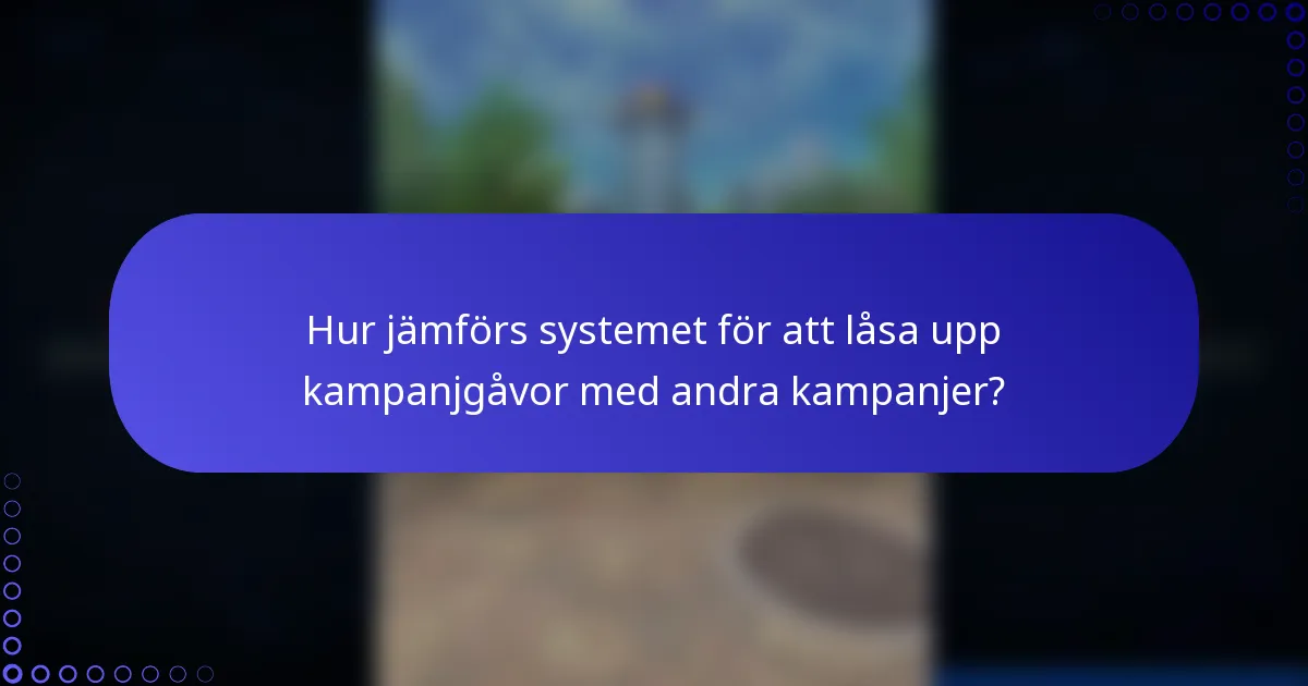 Hur jämförs systemet för att låsa upp kampanjgåvor med andra kampanjer?