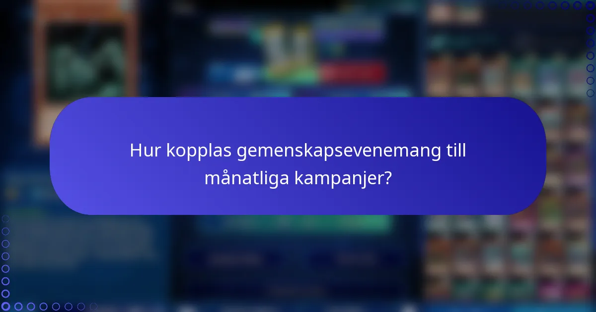 Hur kopplas gemenskapsevenemang till månatliga kampanjer?