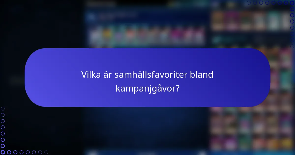 Vilka är samhällsfavoriter bland kampanjgåvor?