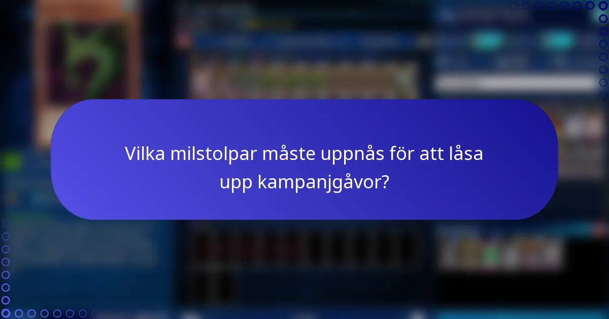 Vilka milstolpar måste uppnås för att låsa upp kampanjgåvor?