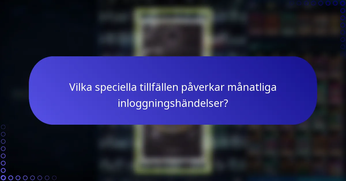 Vilka speciella tillfällen påverkar månatliga inloggningshändelser?