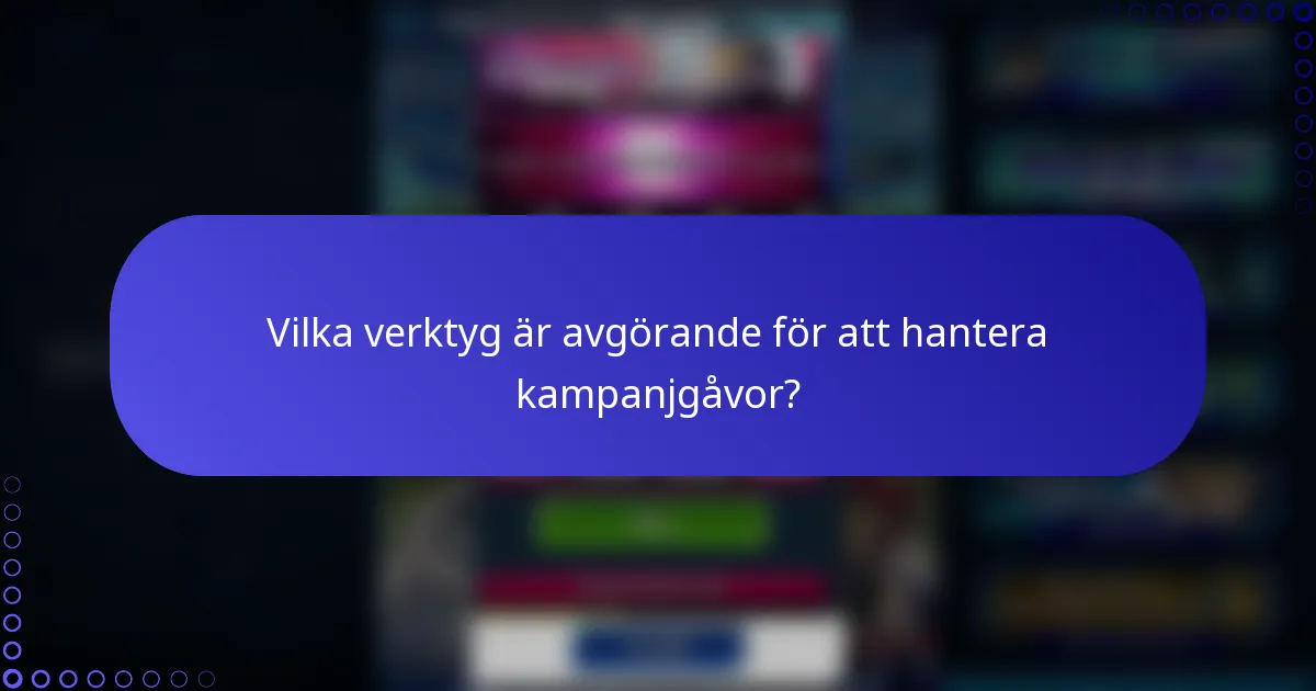 Vilka verktyg är avgörande för att hantera kampanjgåvor?