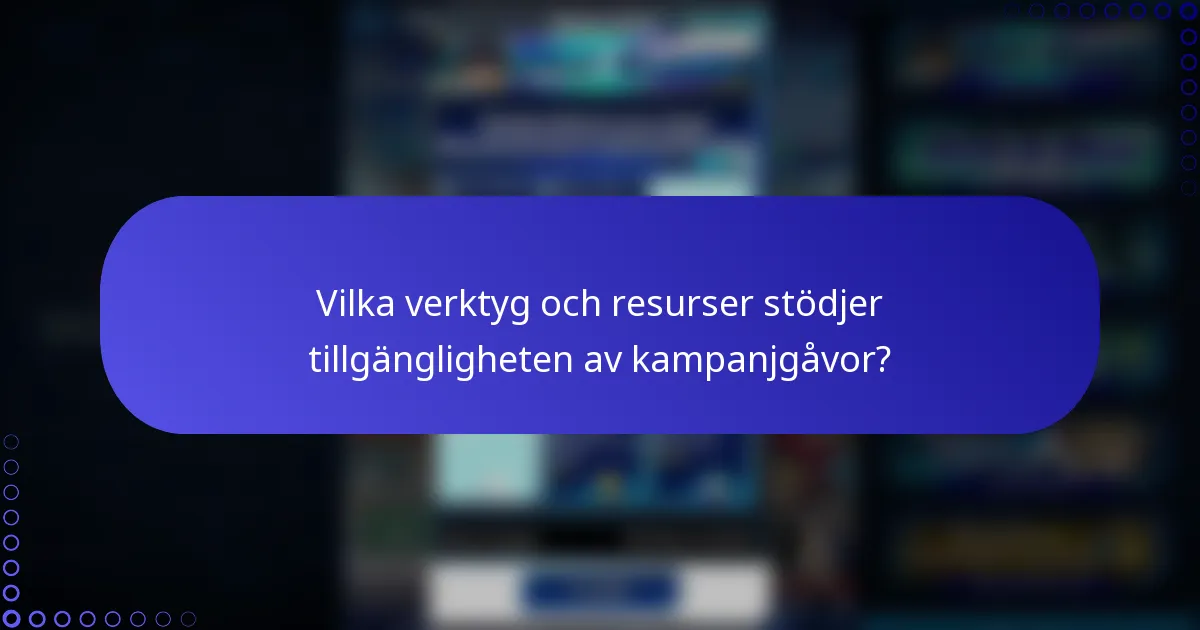 Vilka verktyg och resurser stödjer tillgängligheten av kampanjgåvor?